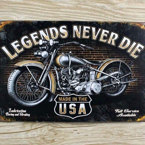 USA Motorcycle Tin Signs 